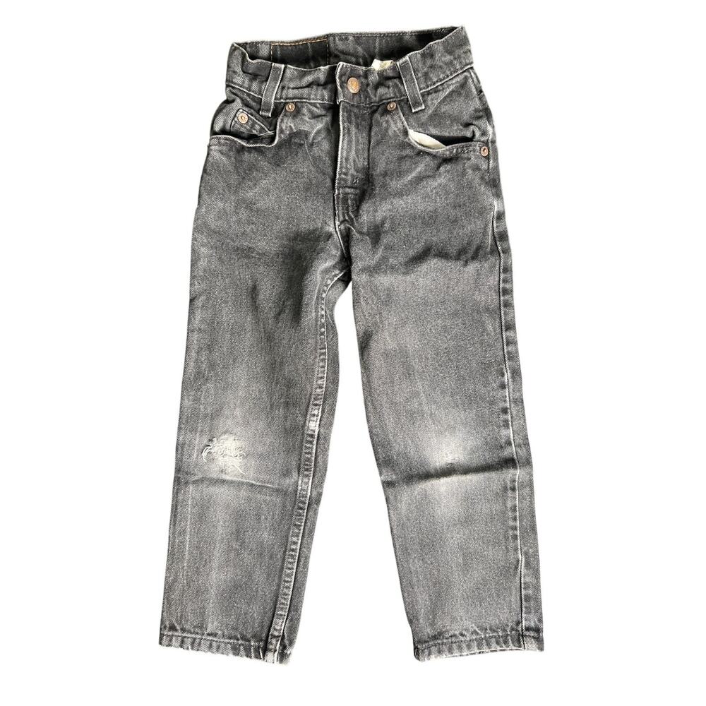 Levi's 90's Orange Tab 550 Relaxed Fit Regular 6x18 Kids Black Jeans Denim